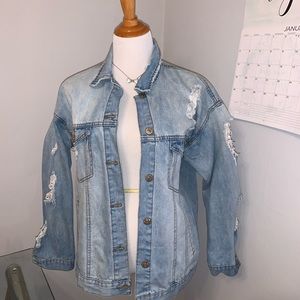 Oversized distressed Denim Jacket